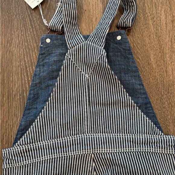 NWT Boden Indigo ticking Stripe dungaree overalls train‎ conductor polar express - Picture 6 of 7
